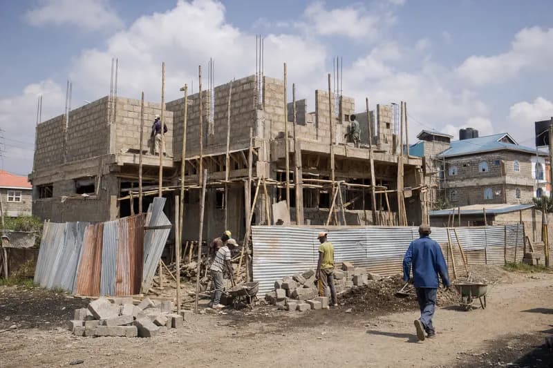 Construction site with phased payments illustrated