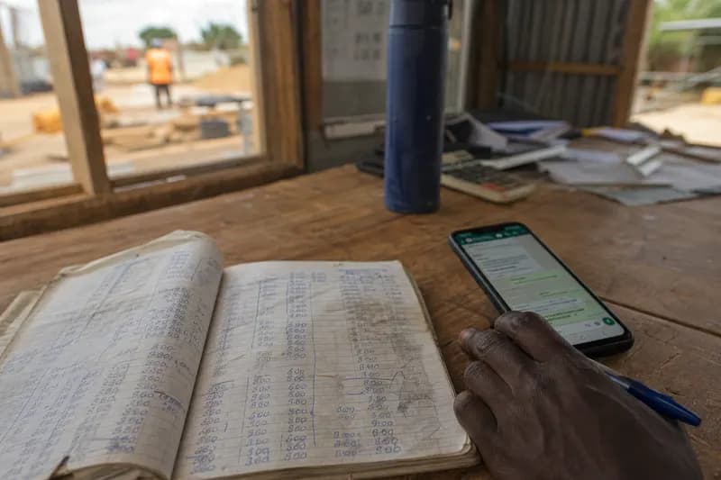 Notebook and phone used for site records